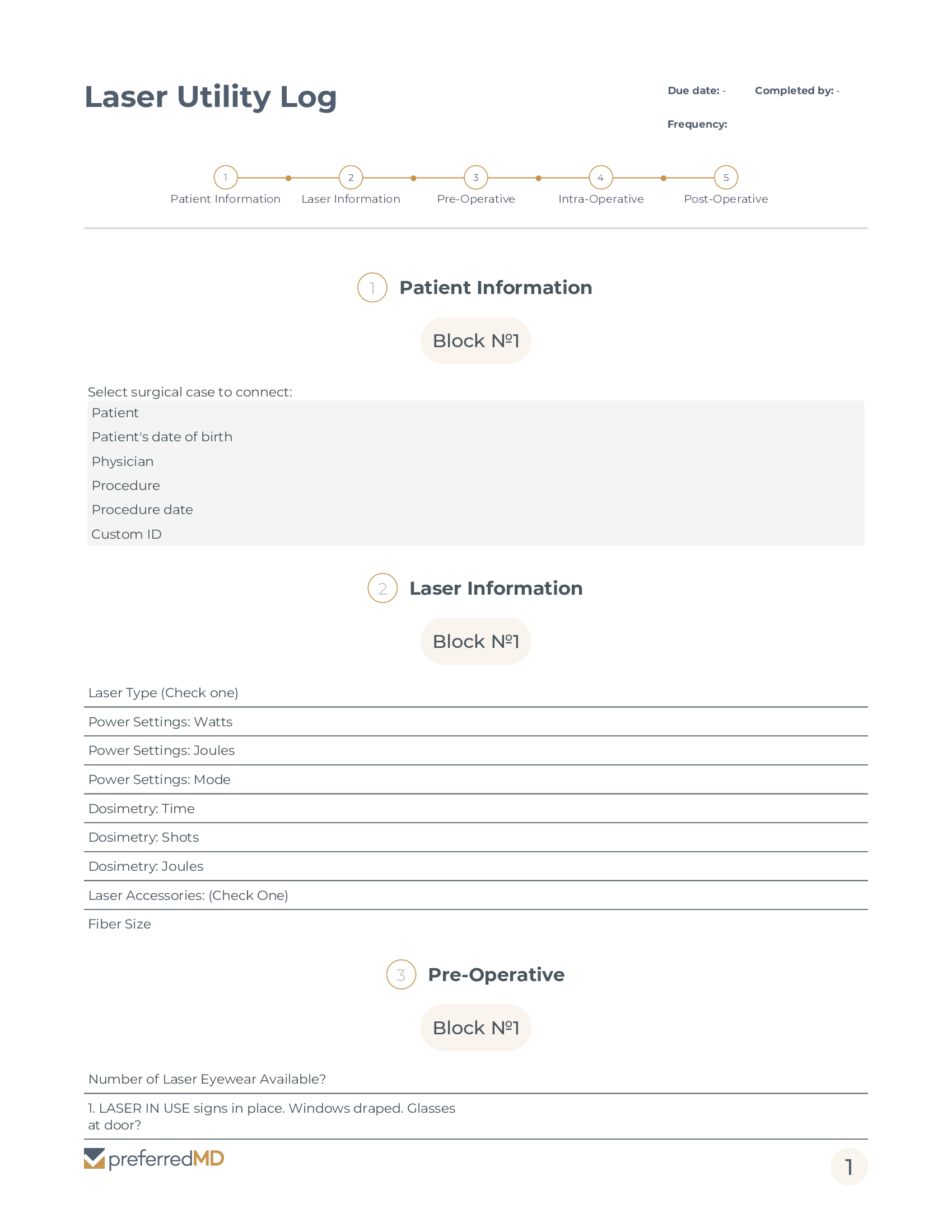 Laser Utility Log template PDF