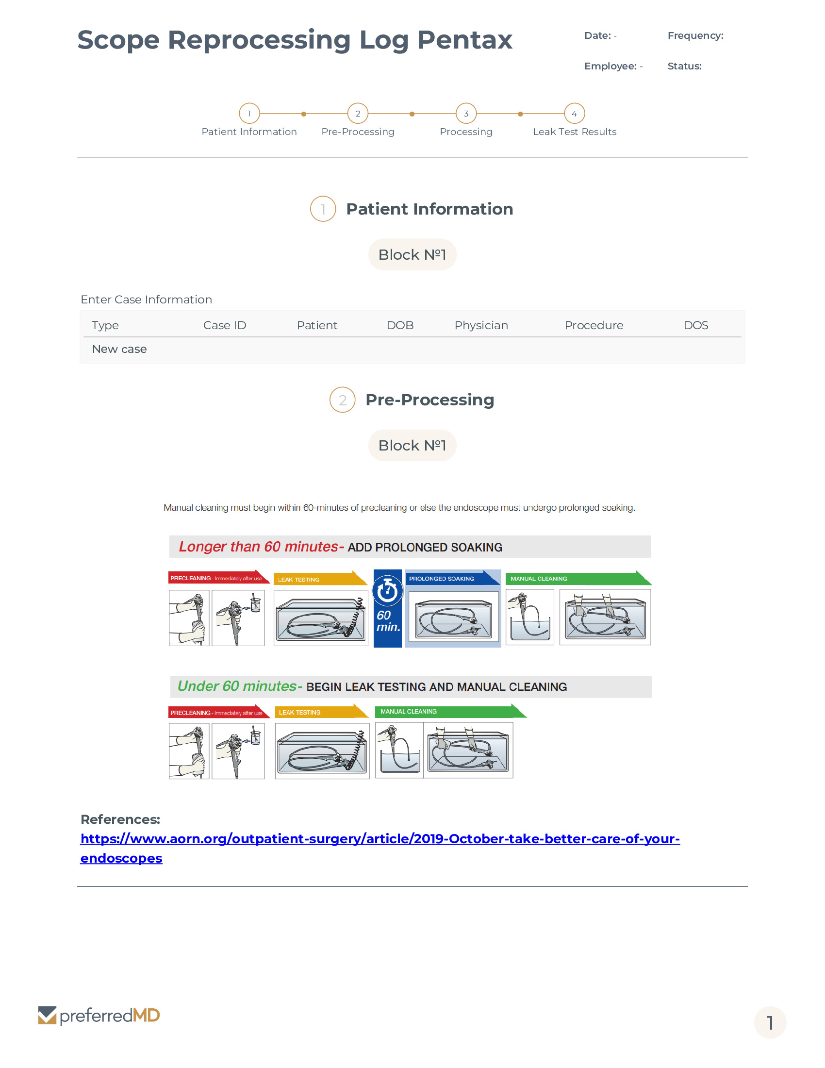 Scope Reprocessing Log Pentax template PDF