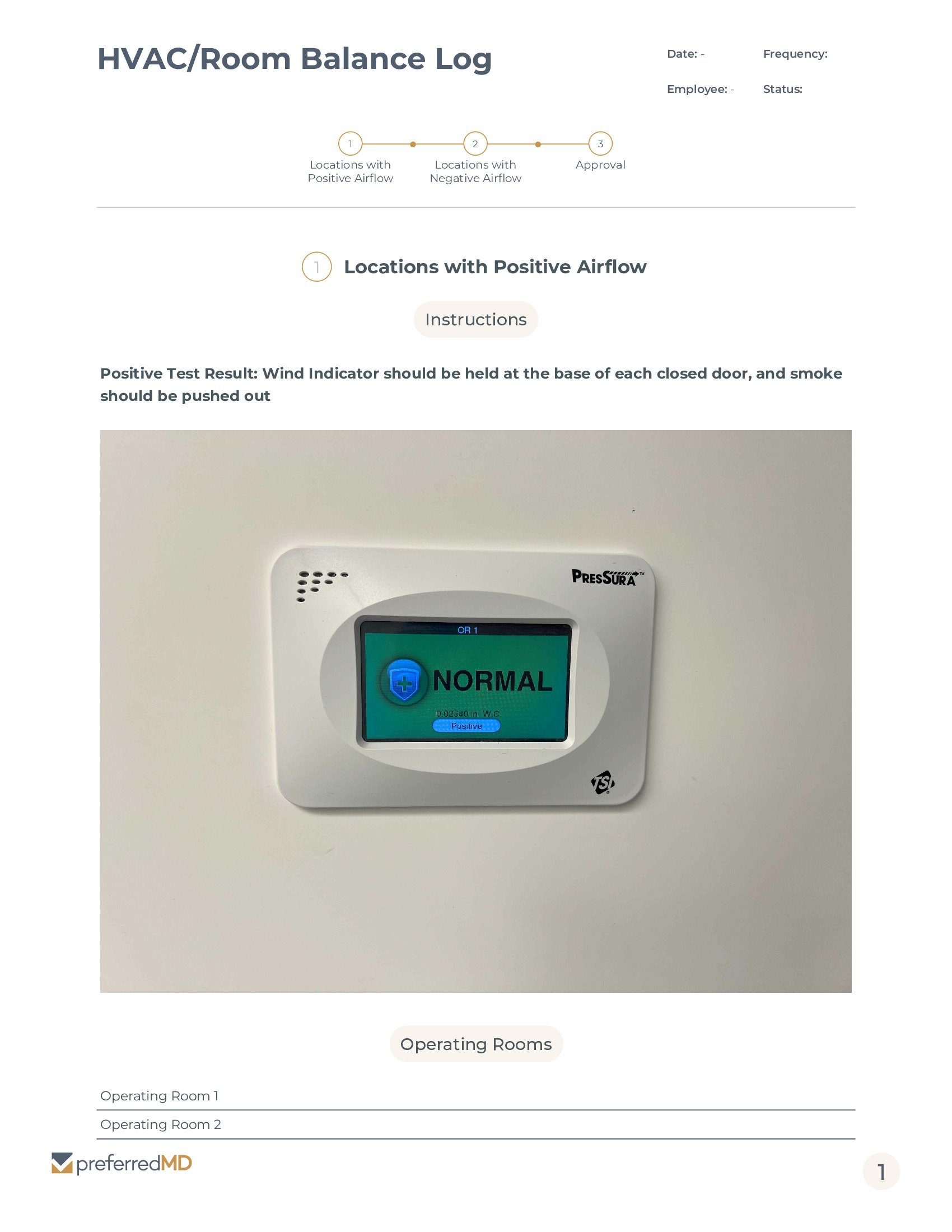 HVAC/Room Balance Log template PDF