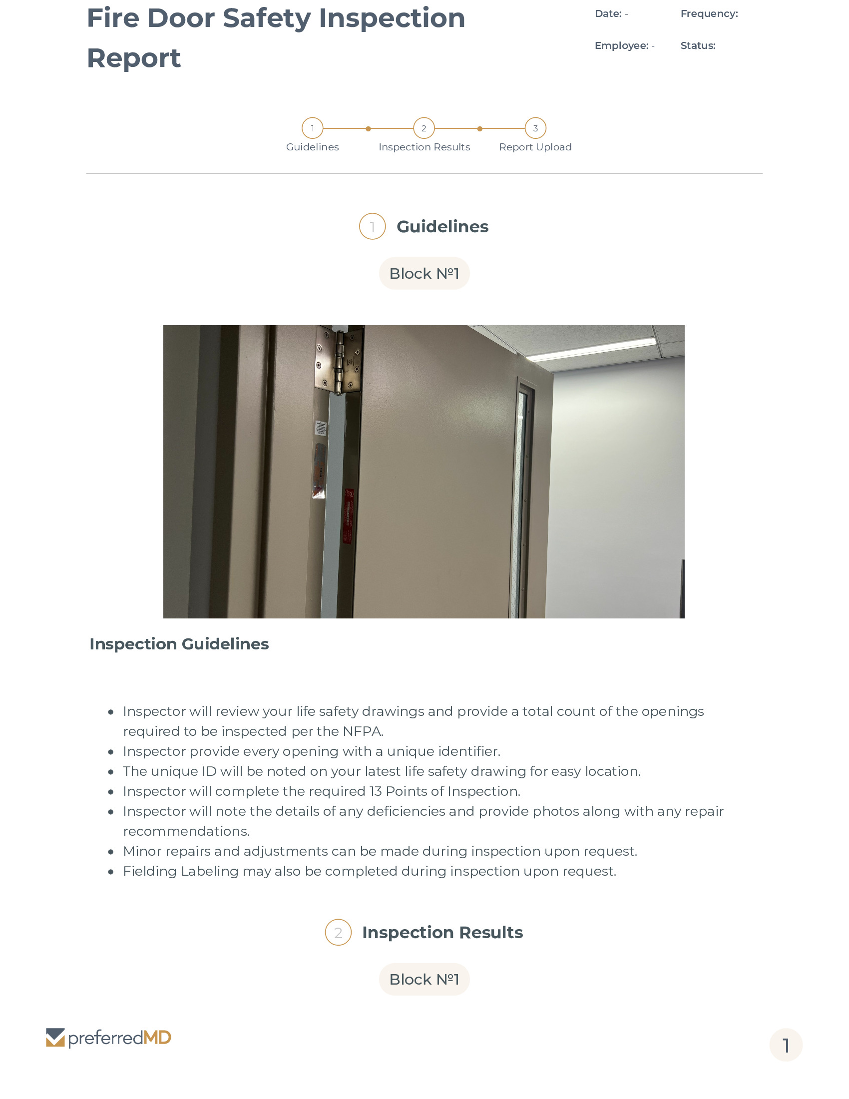 Fire Door Safety Inspection Report template PDF