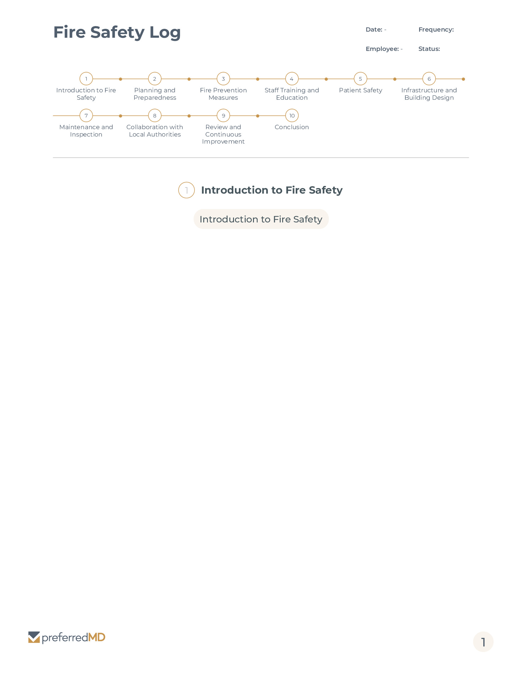 Fire Safety Log template PDF