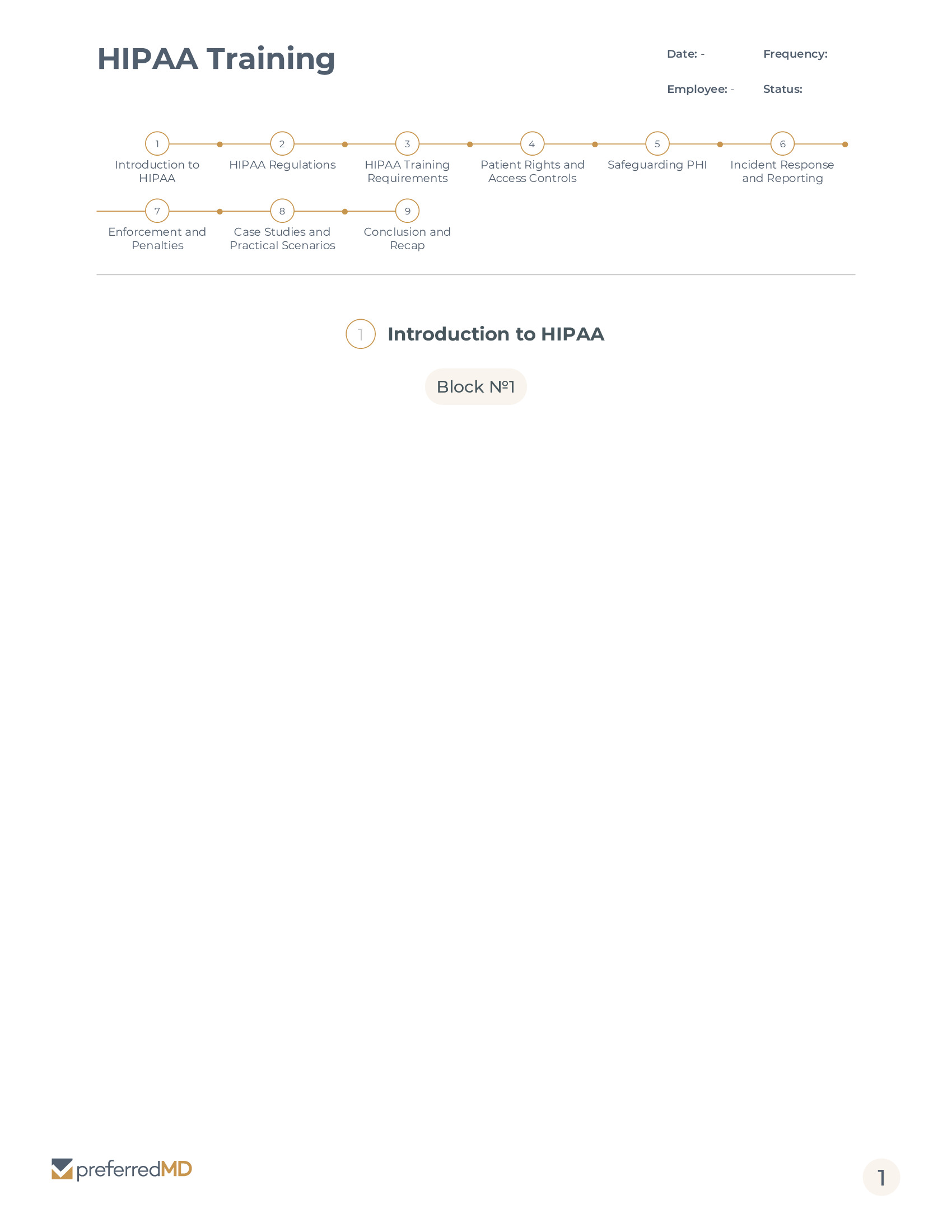 HIPAA Training template PDF