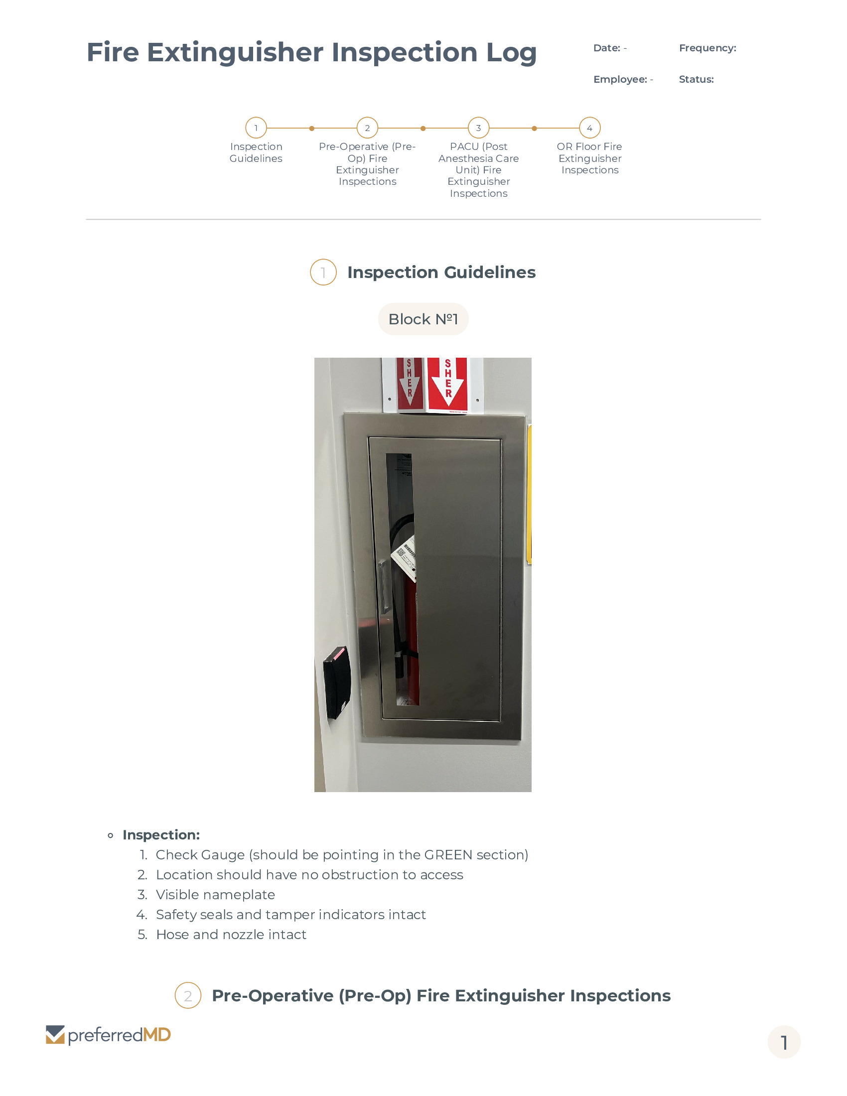 Fire Extinguisher Inspection Log template PDF