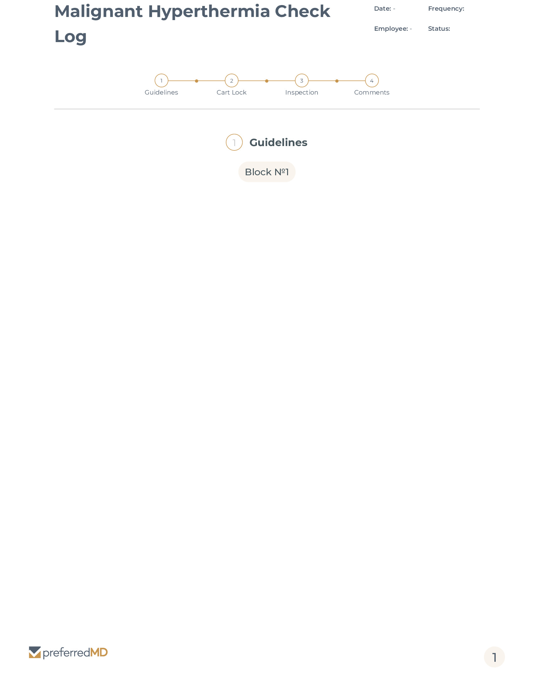 Malignant Hyperthermia Check Log template PDF