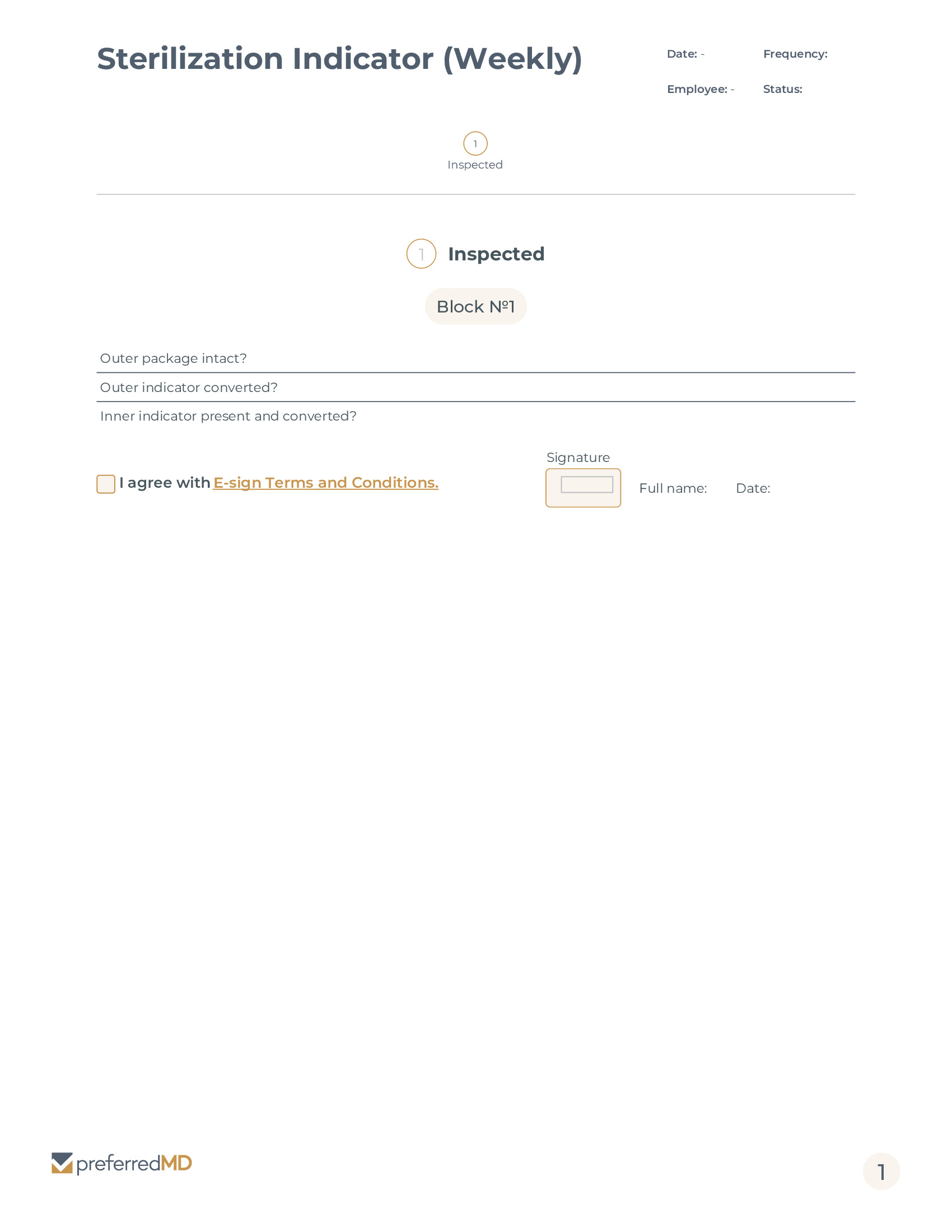 Sterilization Indicator Log template PDF