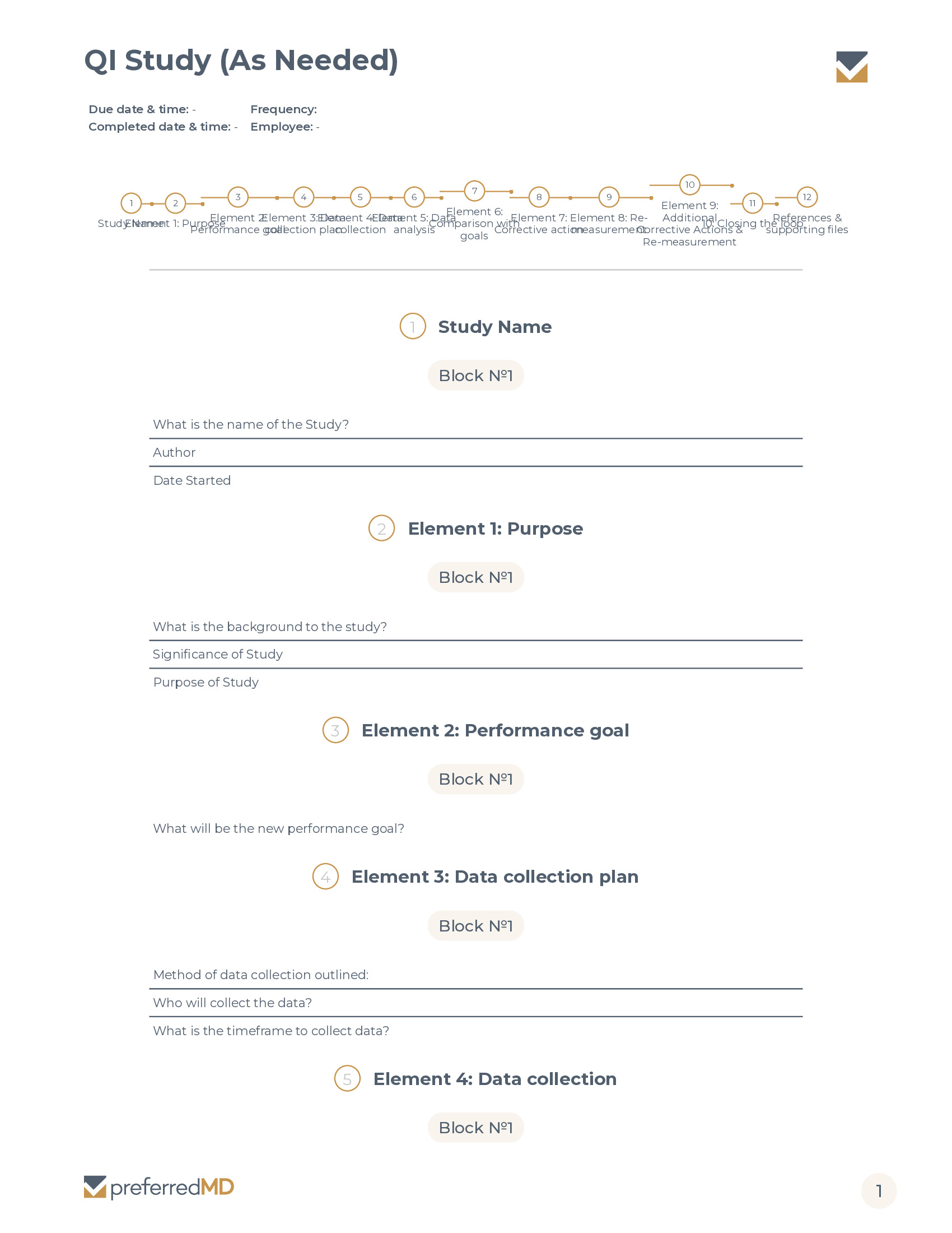 QI Study (As Needed) template PDF
