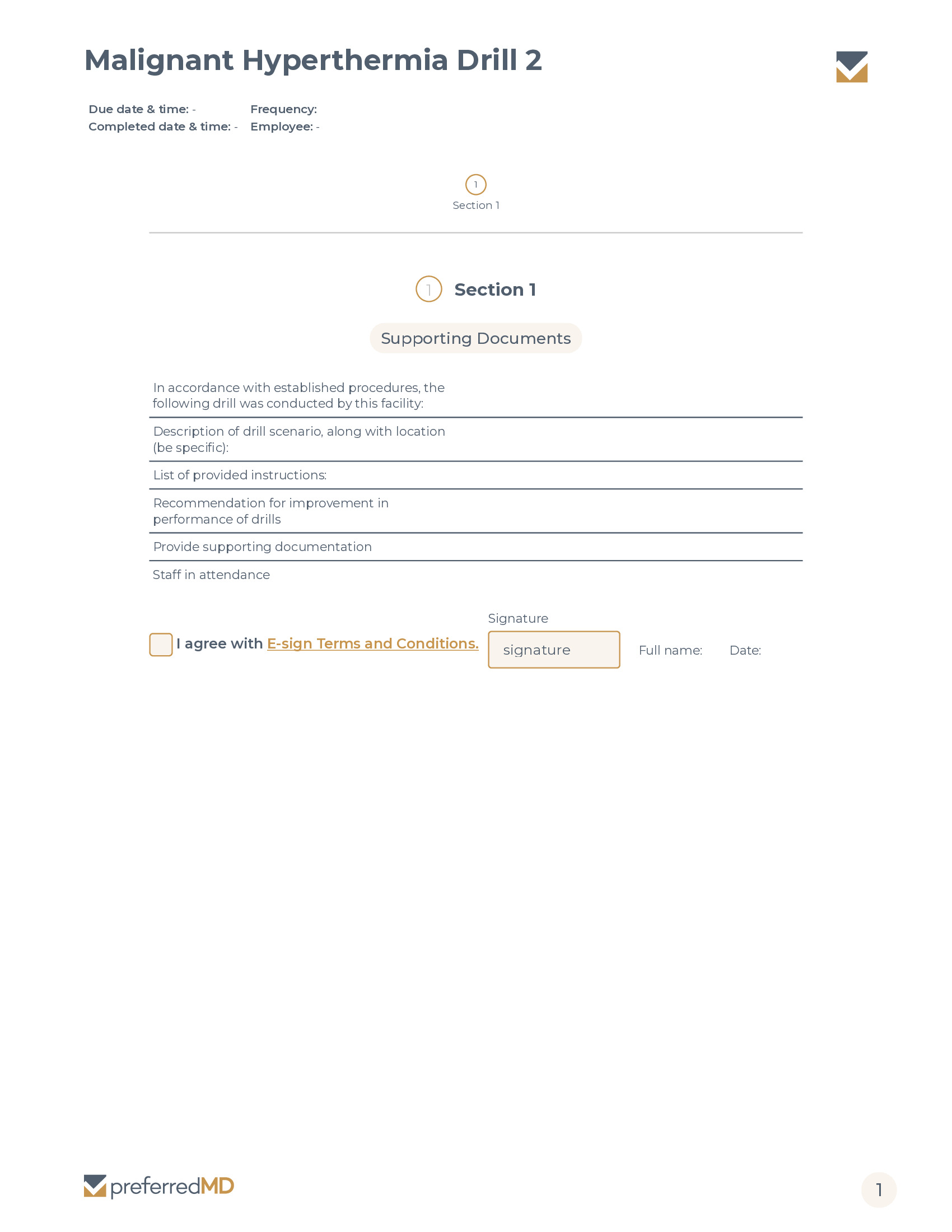 Malignant Hyperthermia Drill 2 template PDF