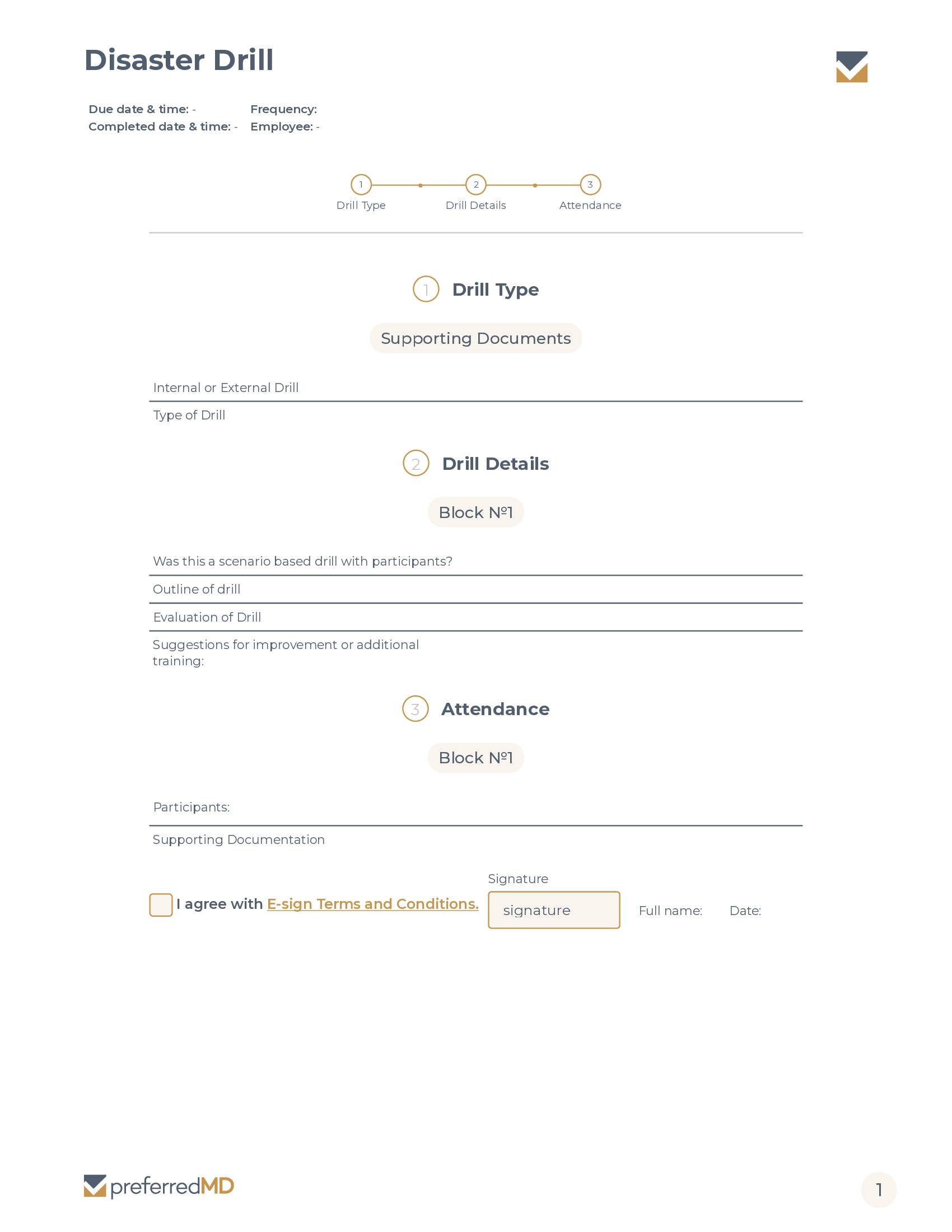 Disaster Drill template PDF