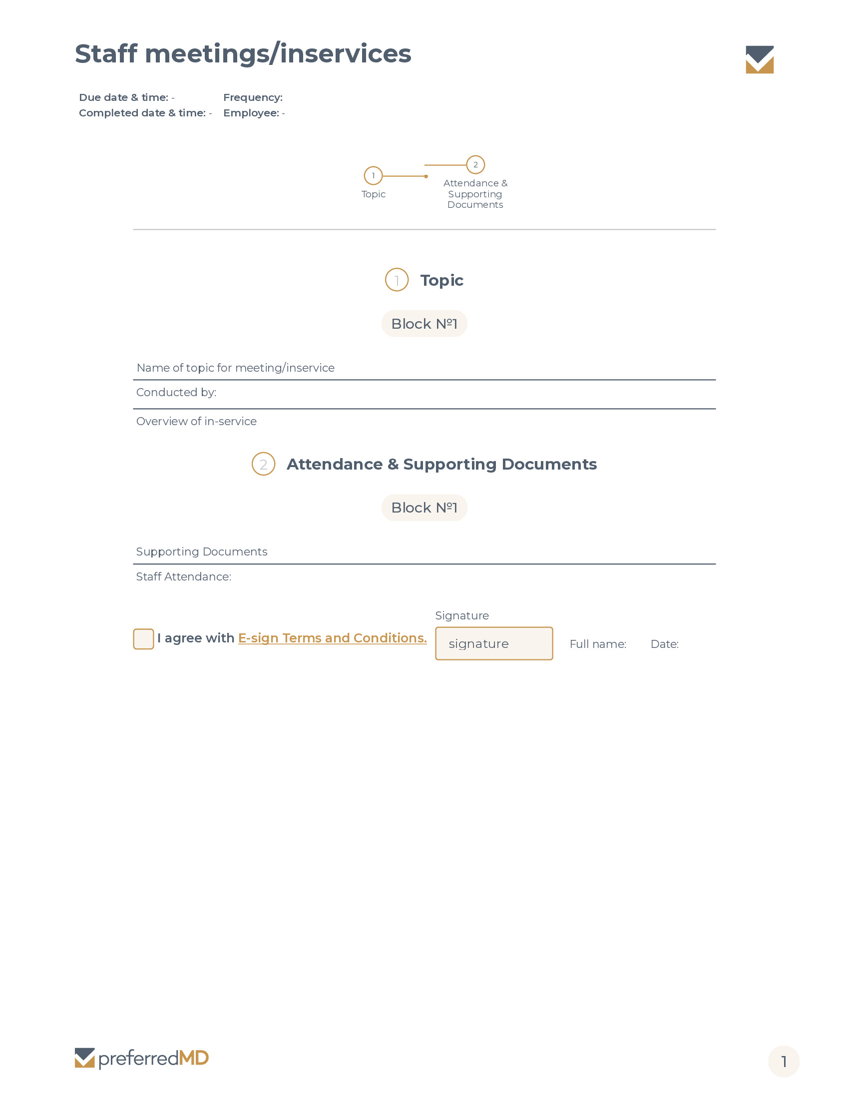 Staff meetings/inservices template PDF