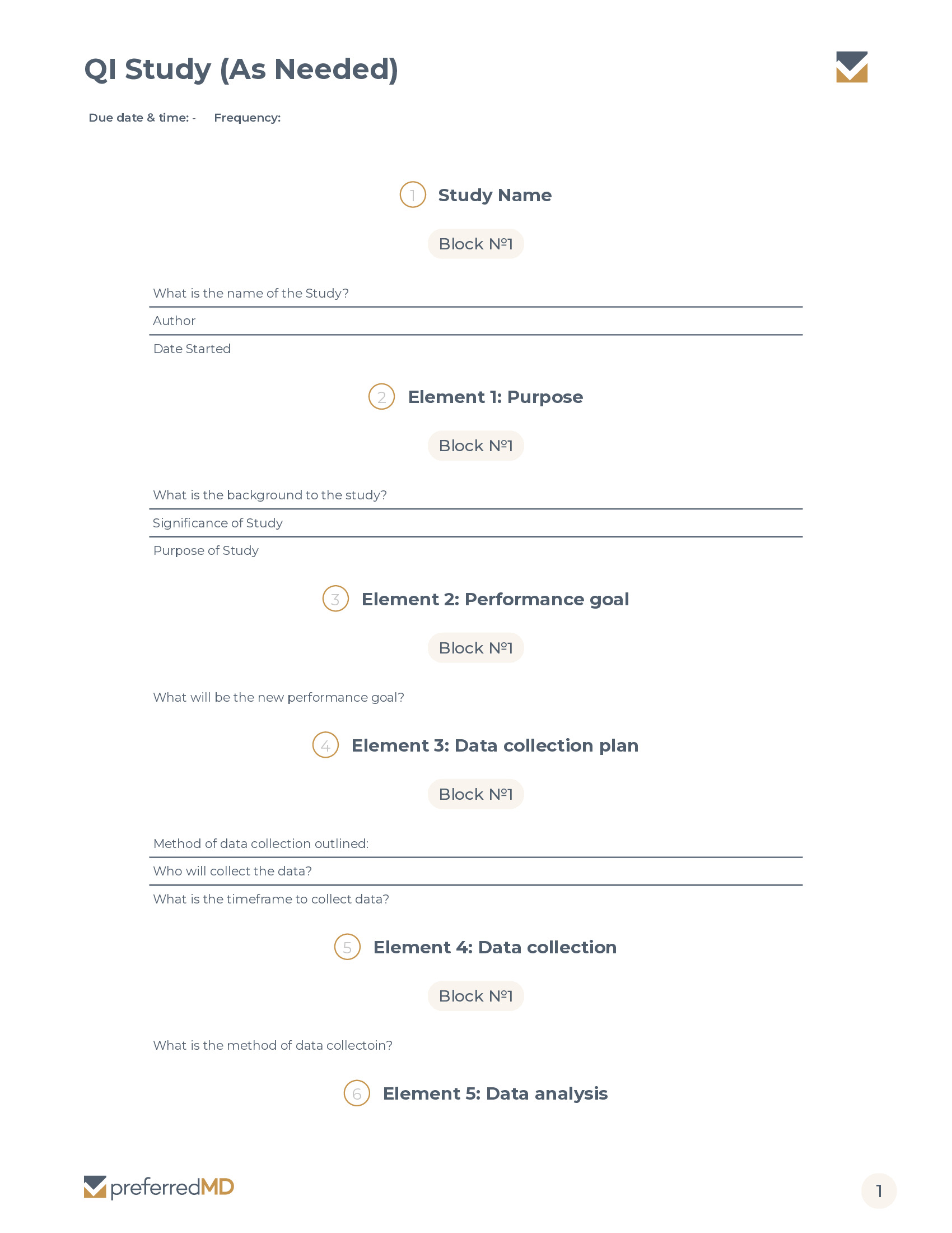 QI Study (As Needed) template PDF