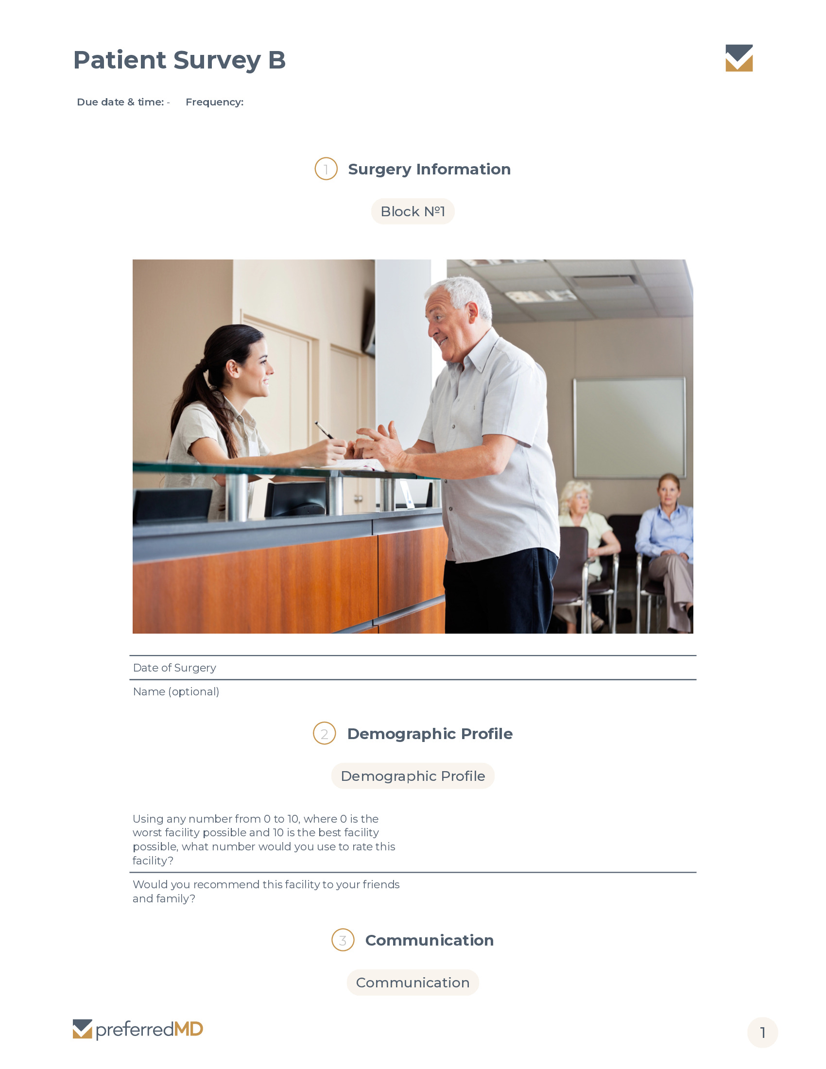 Patient Survey B template PDF