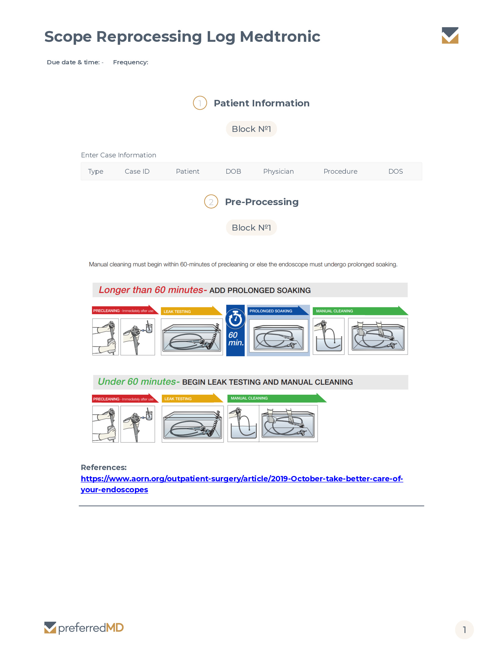 Scope Reprocessing Log Medtronic template PDF