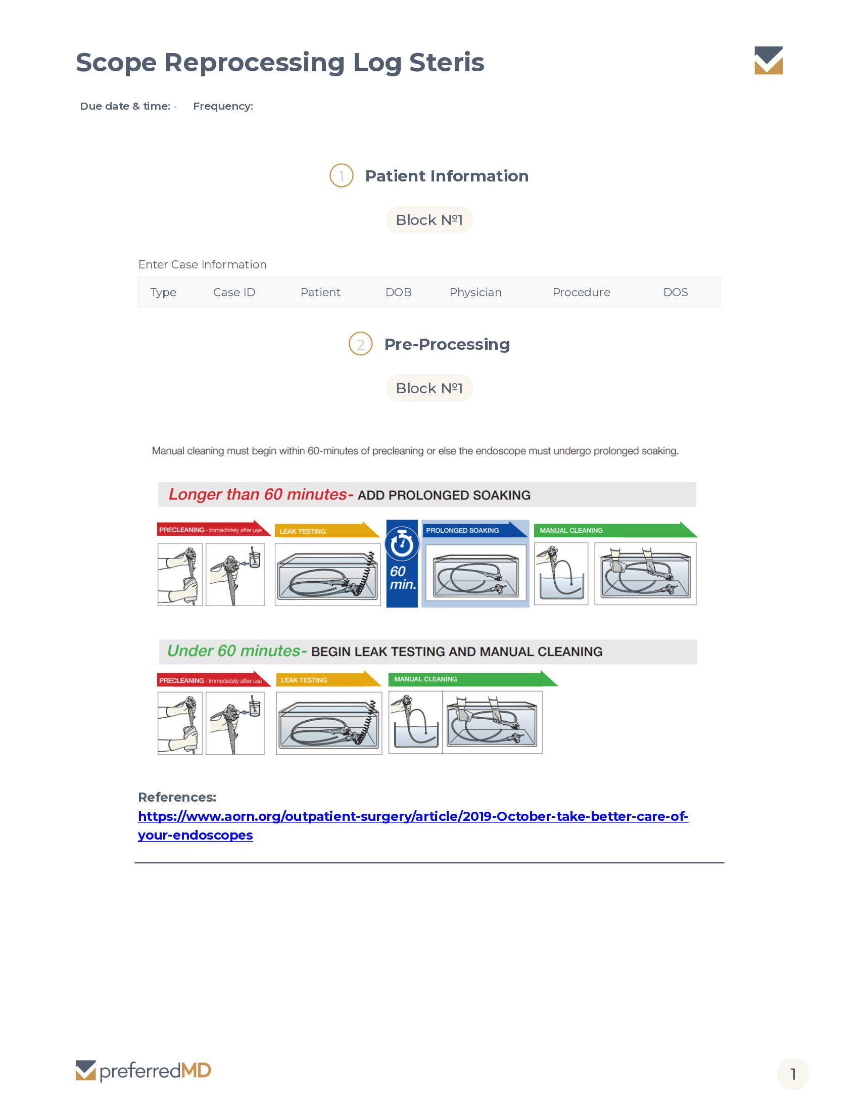 Scope Reprocessing Log Steris template PDF