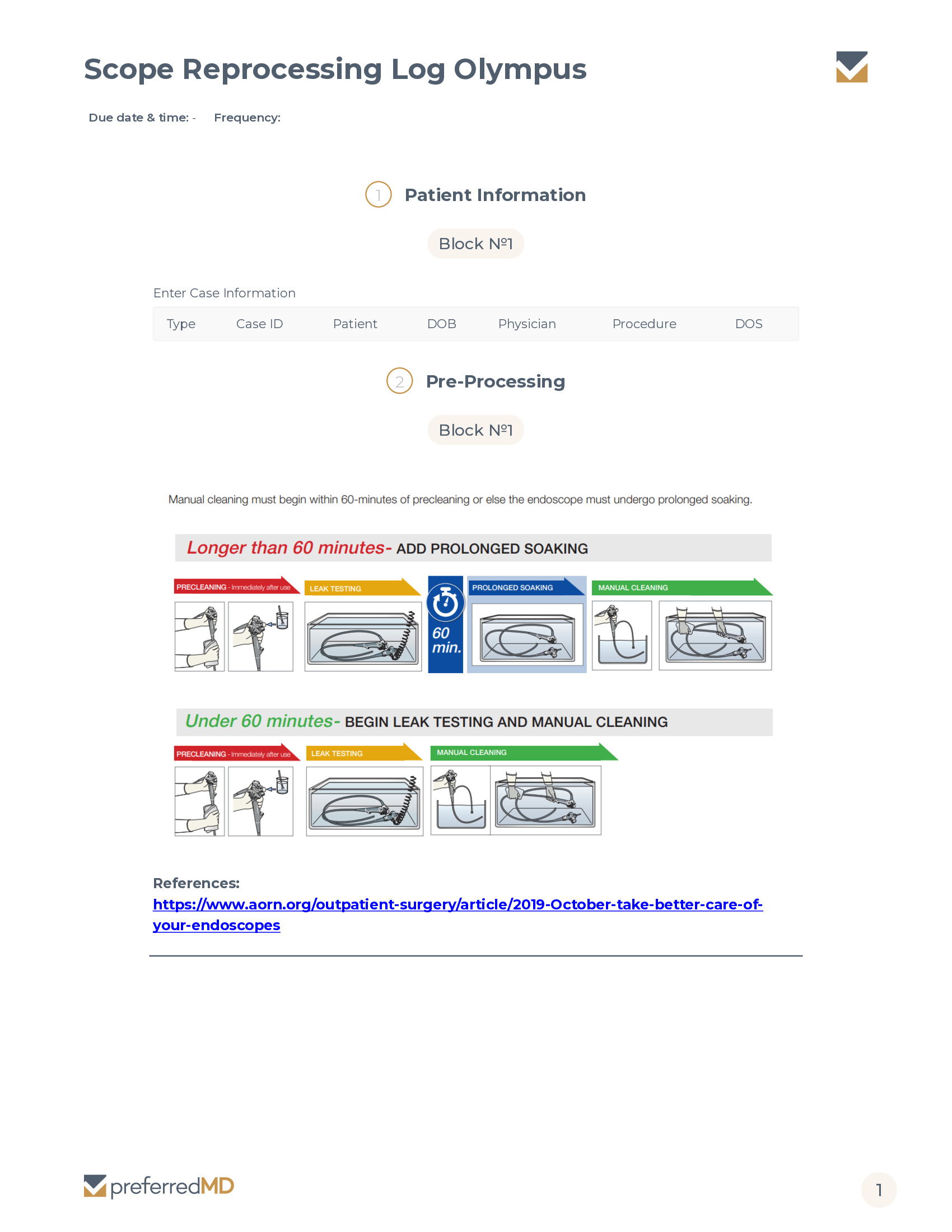 Scope Reprocessing Log Olympus template PDF