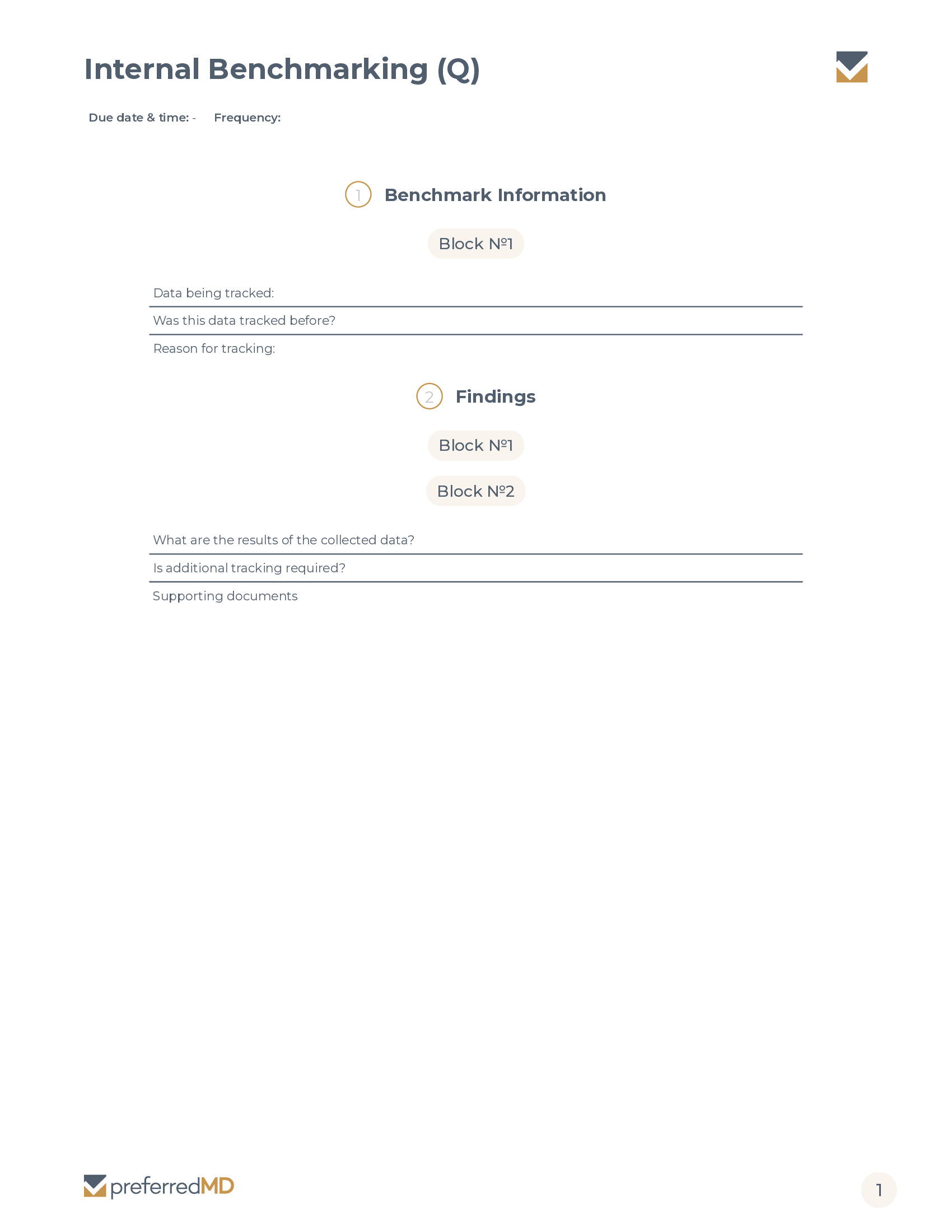 Internal Benchmarking (Q) template PDF