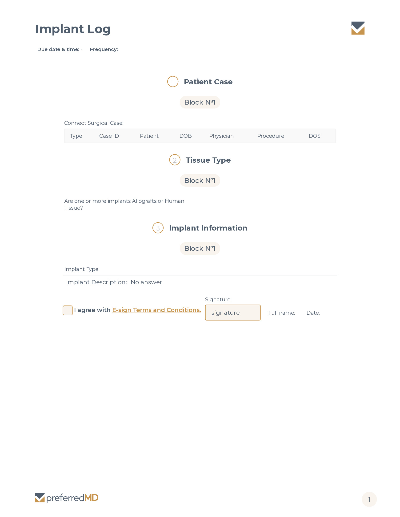 Implant Log template PDF