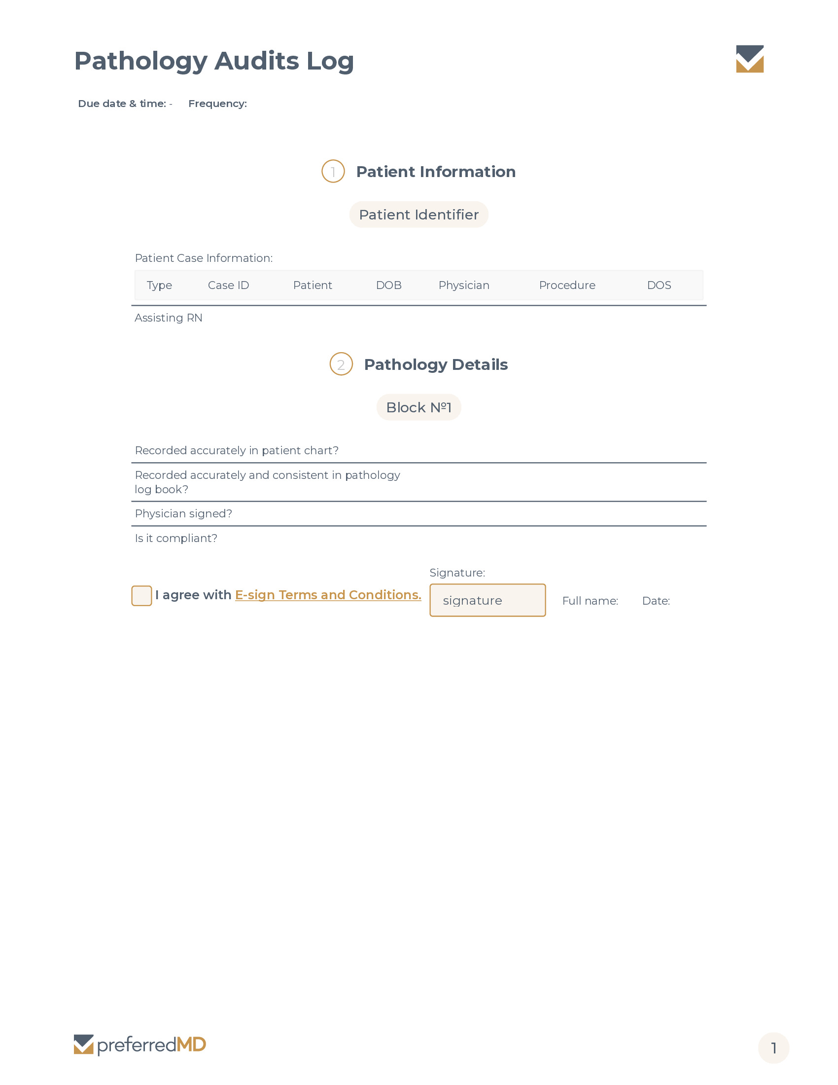 Pathology Audit Log template PDF