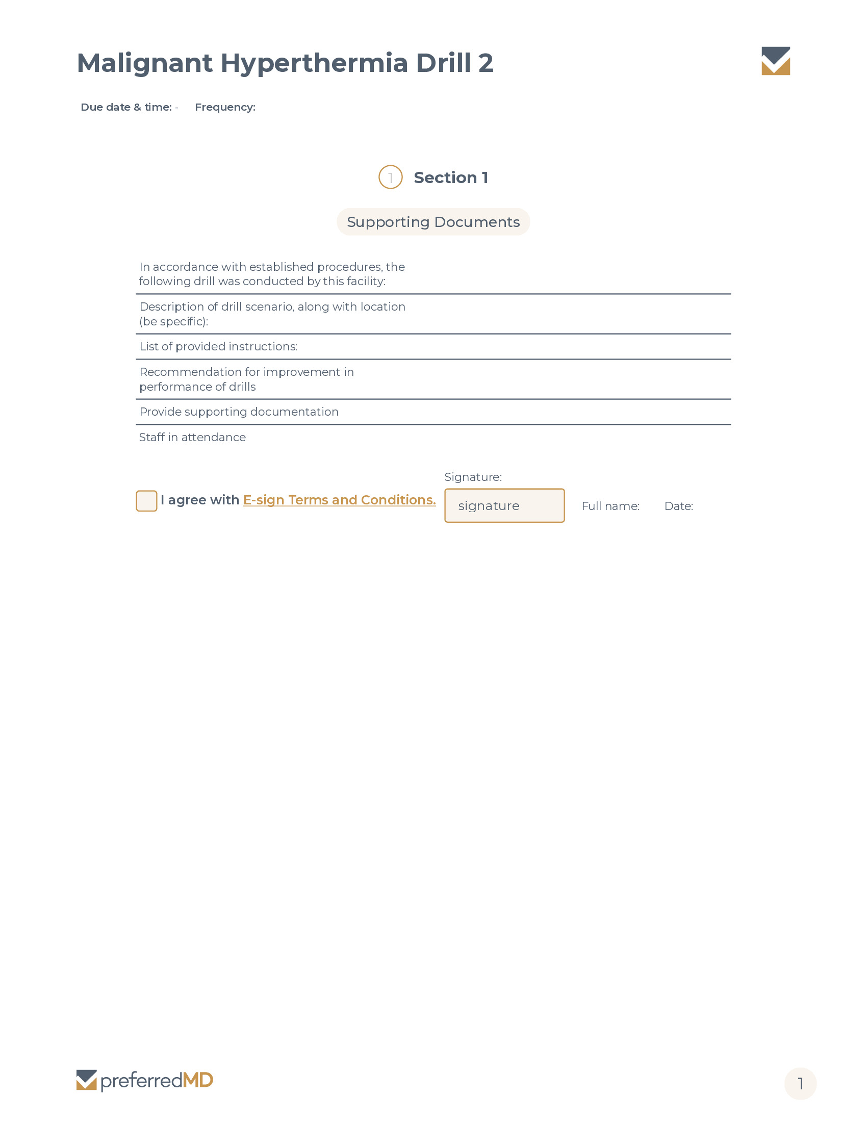 Malignant Hyperthermia Drill 2 template PDF