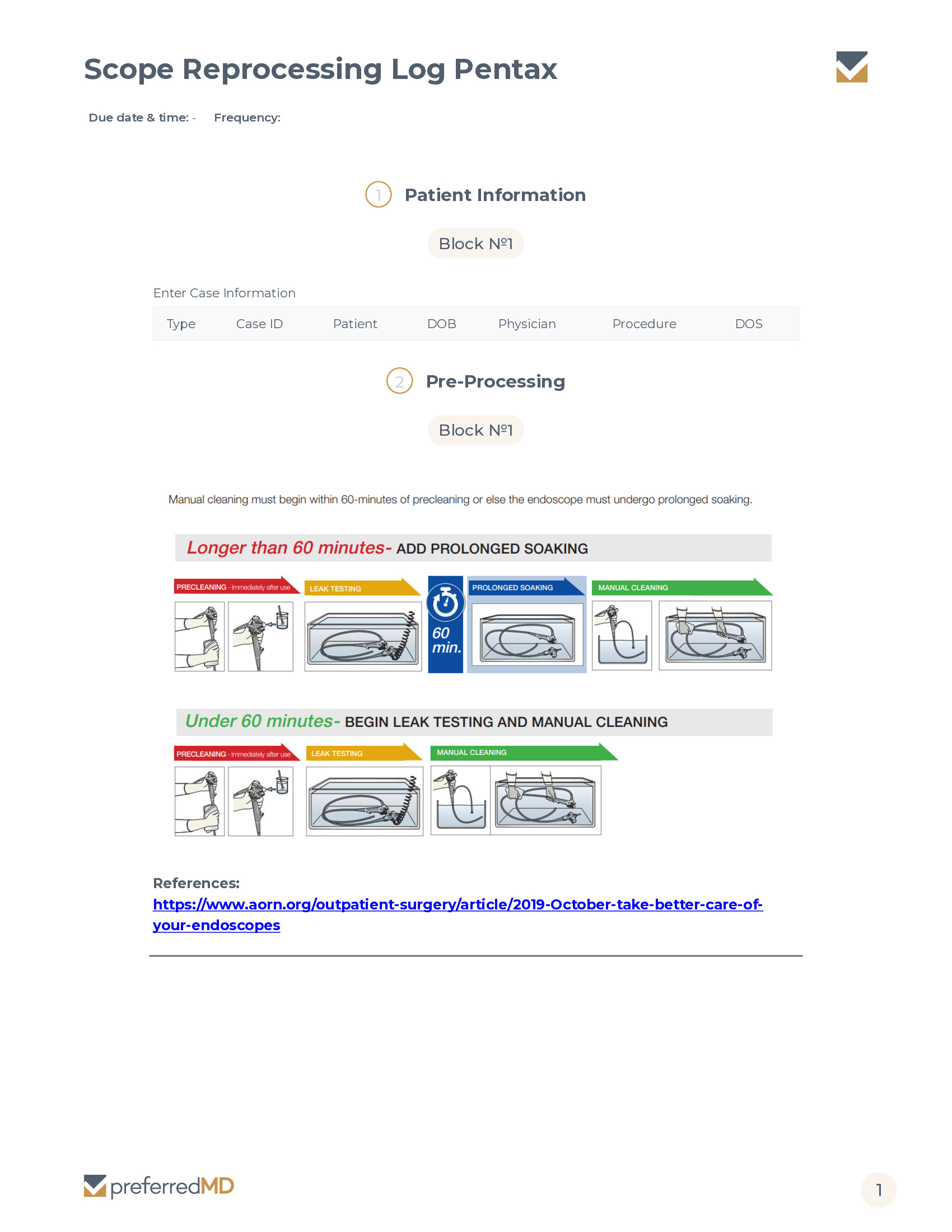 Scope Reprocessing Log Pentax template PDF