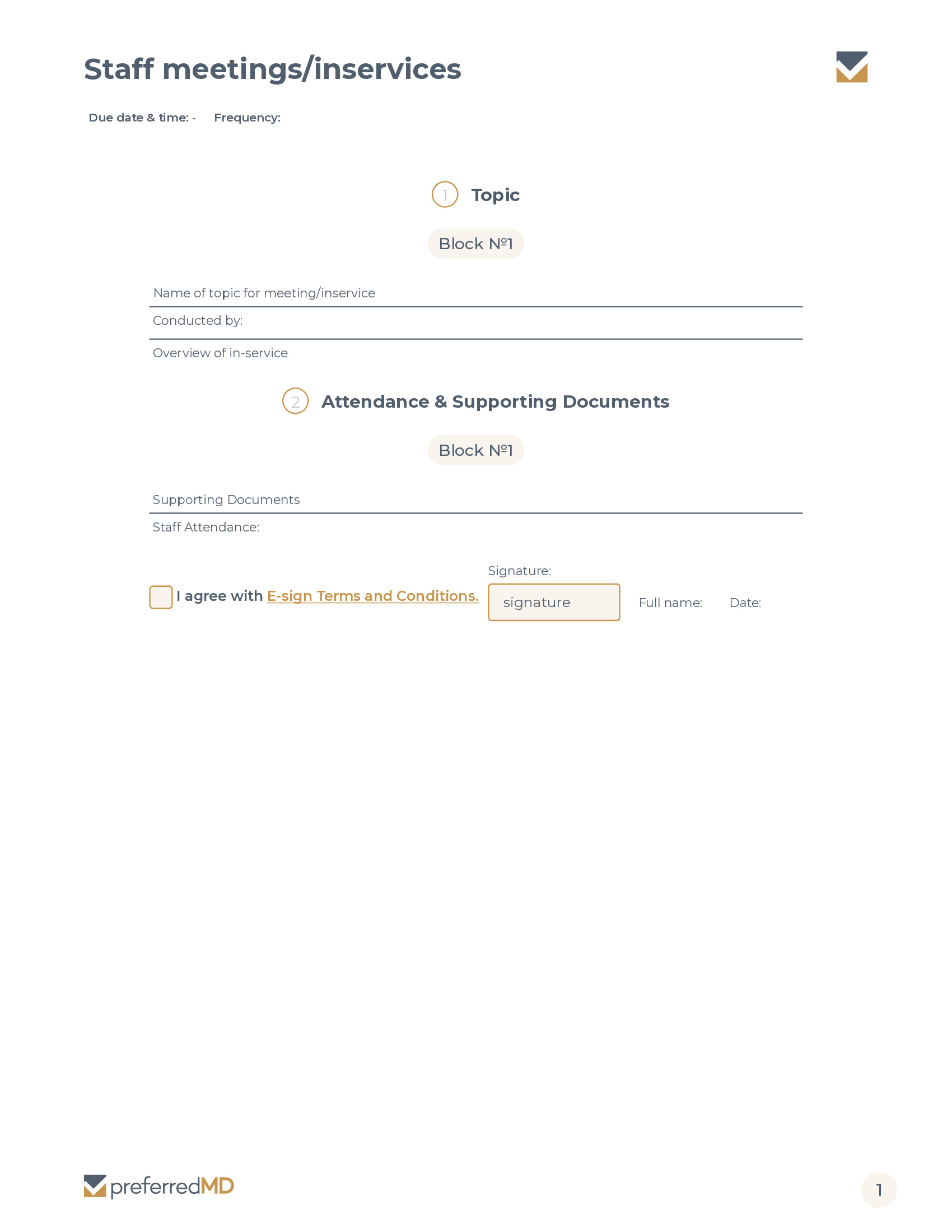 Staff meetings/inservices template PDF
