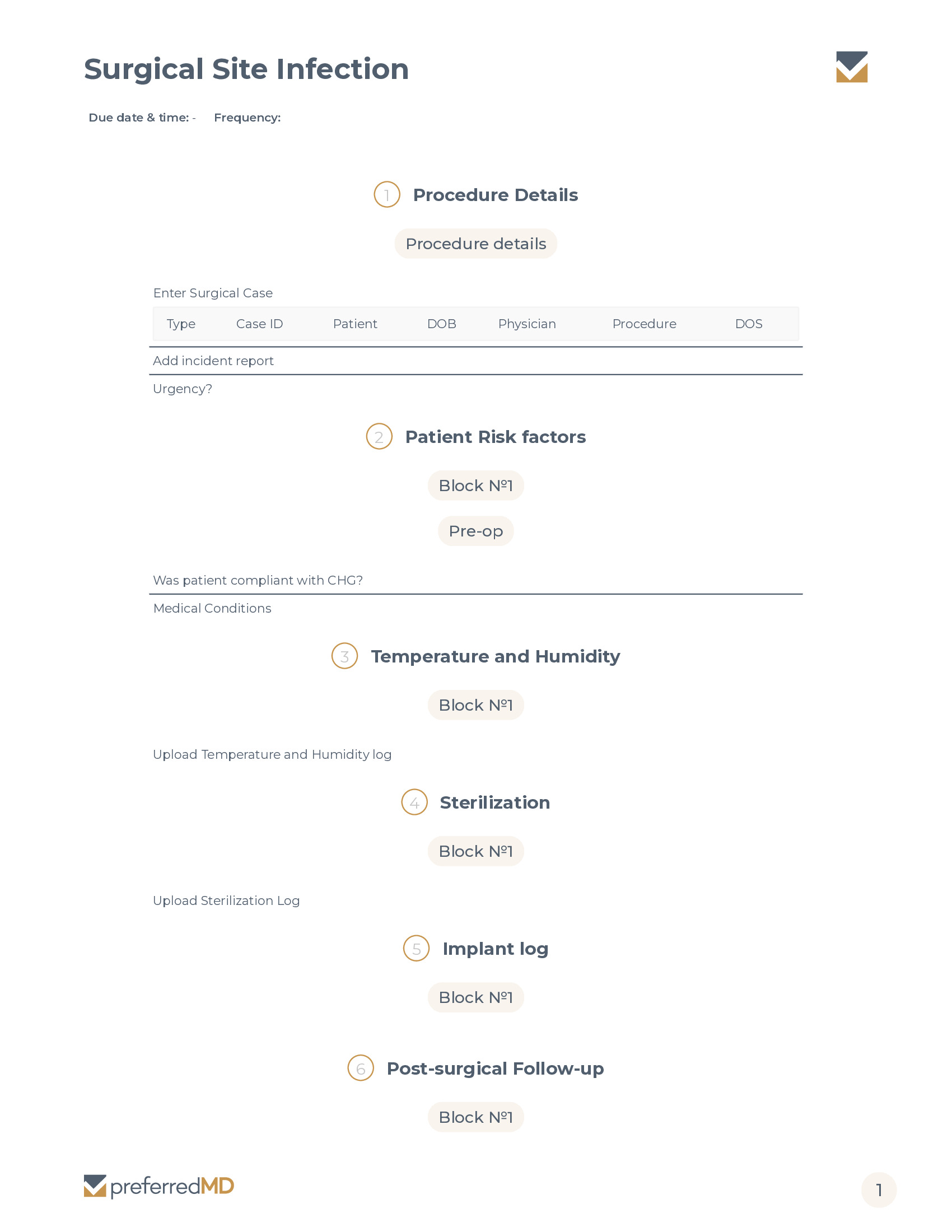 Surgical Site Infection template PDF