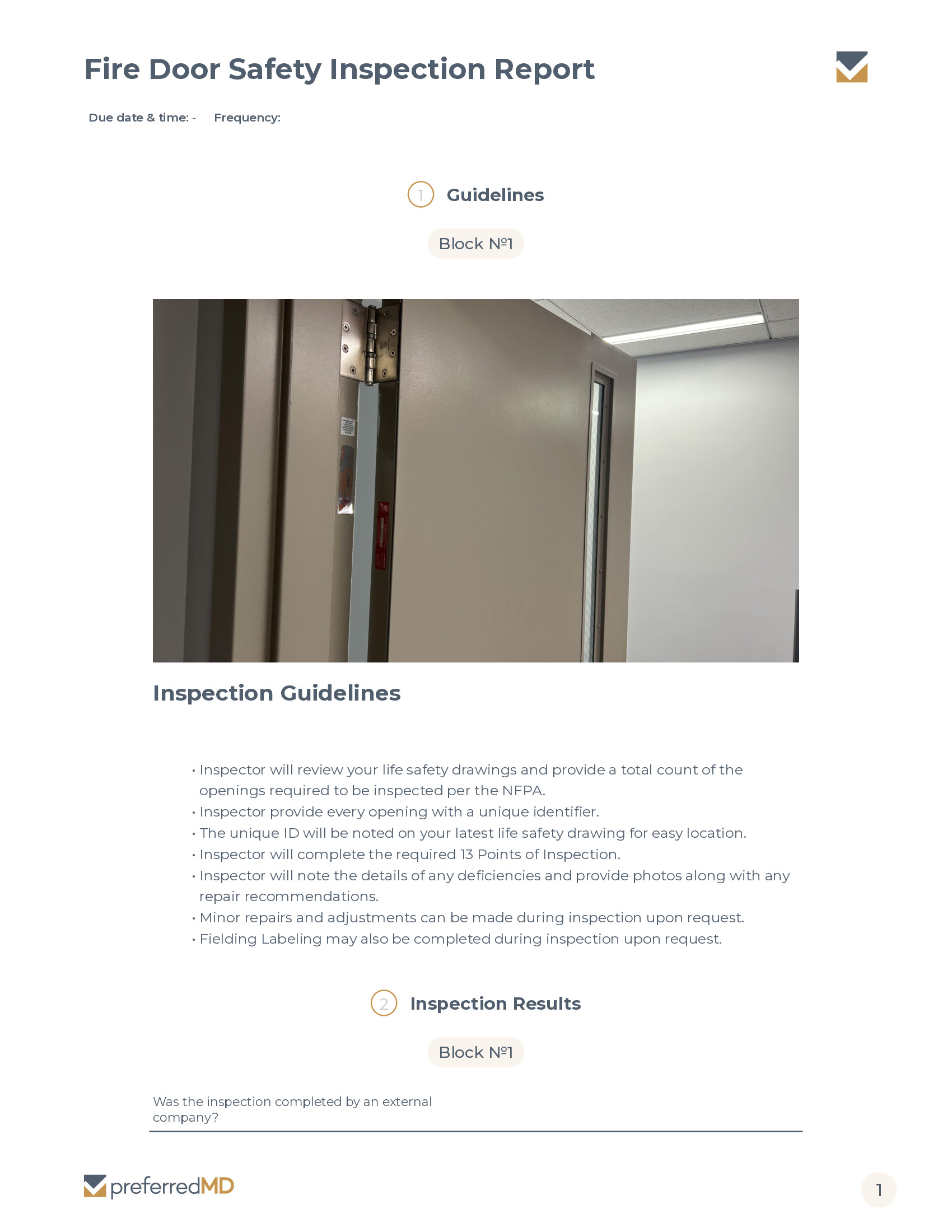 Fire Door Safety Inspection Report template PDF