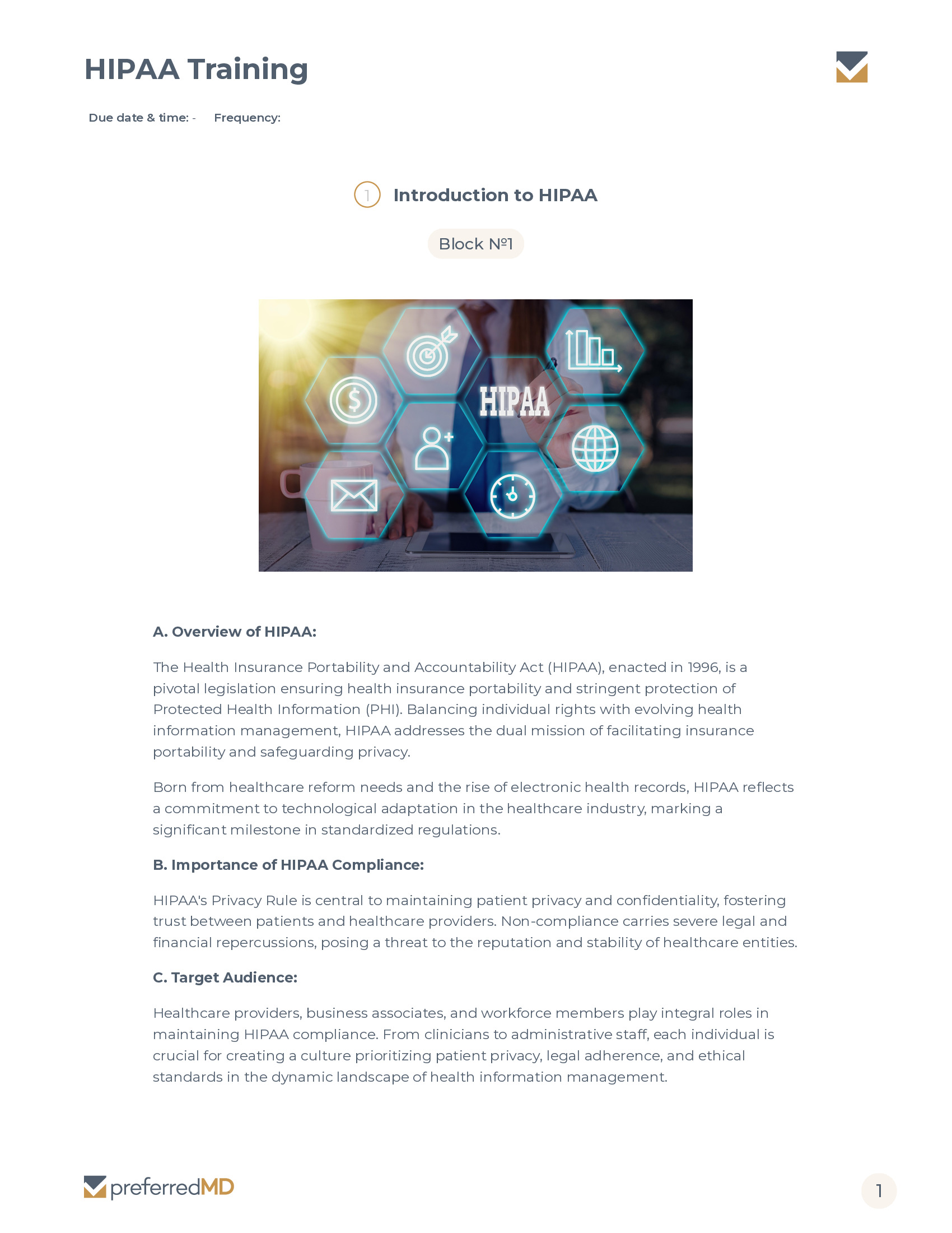 HIPAA Training template PDF