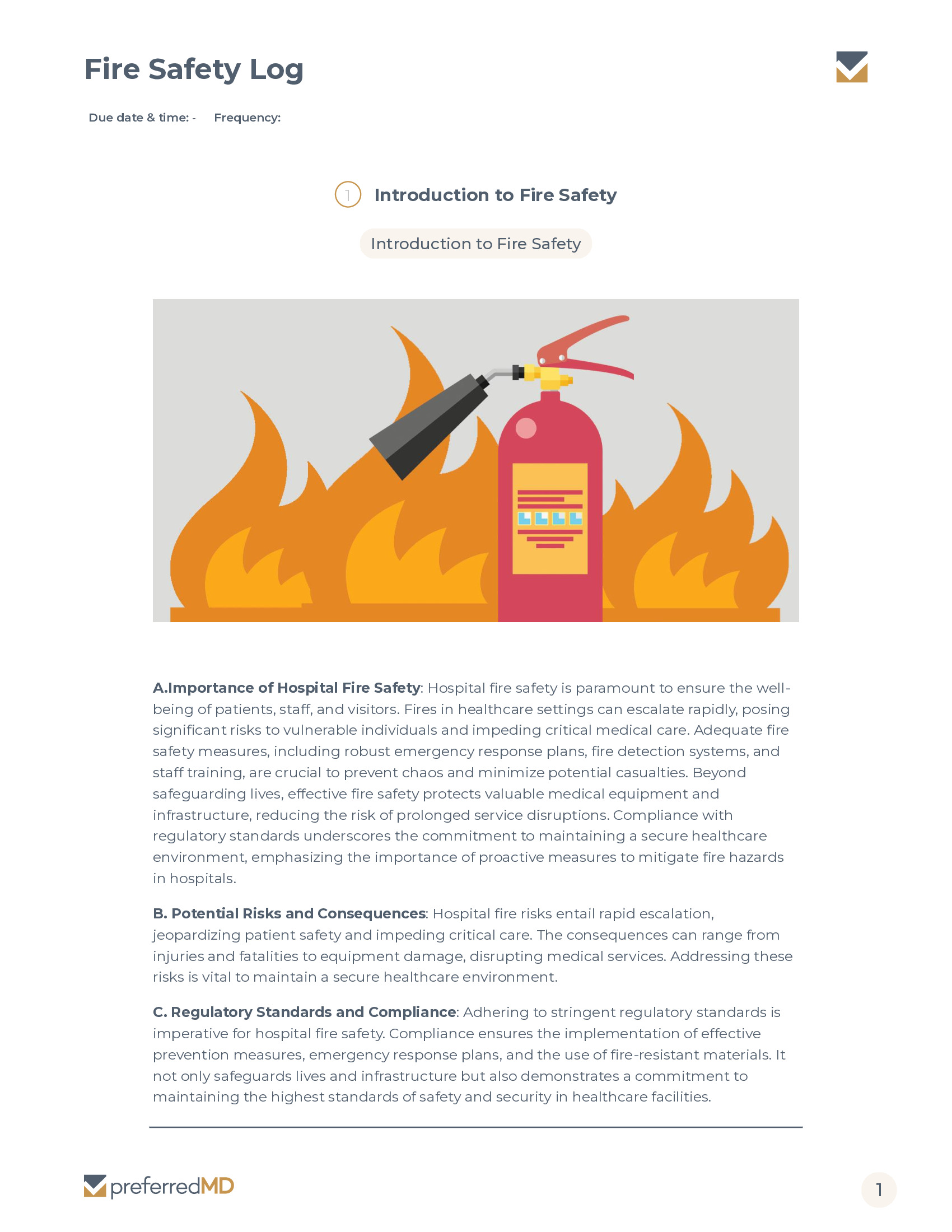 Fire Safety Log template PDF