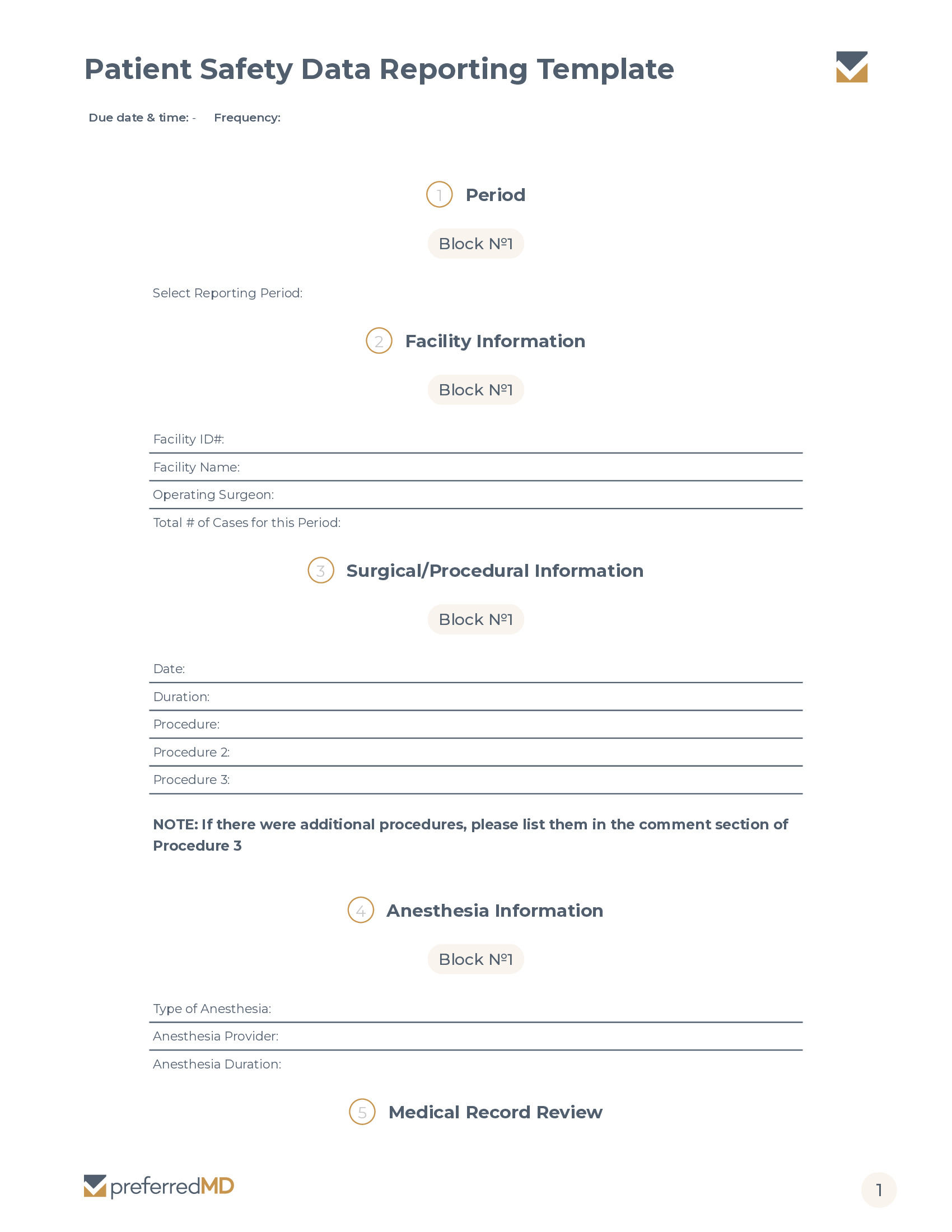 Patient Safety Data Reporting template PDF