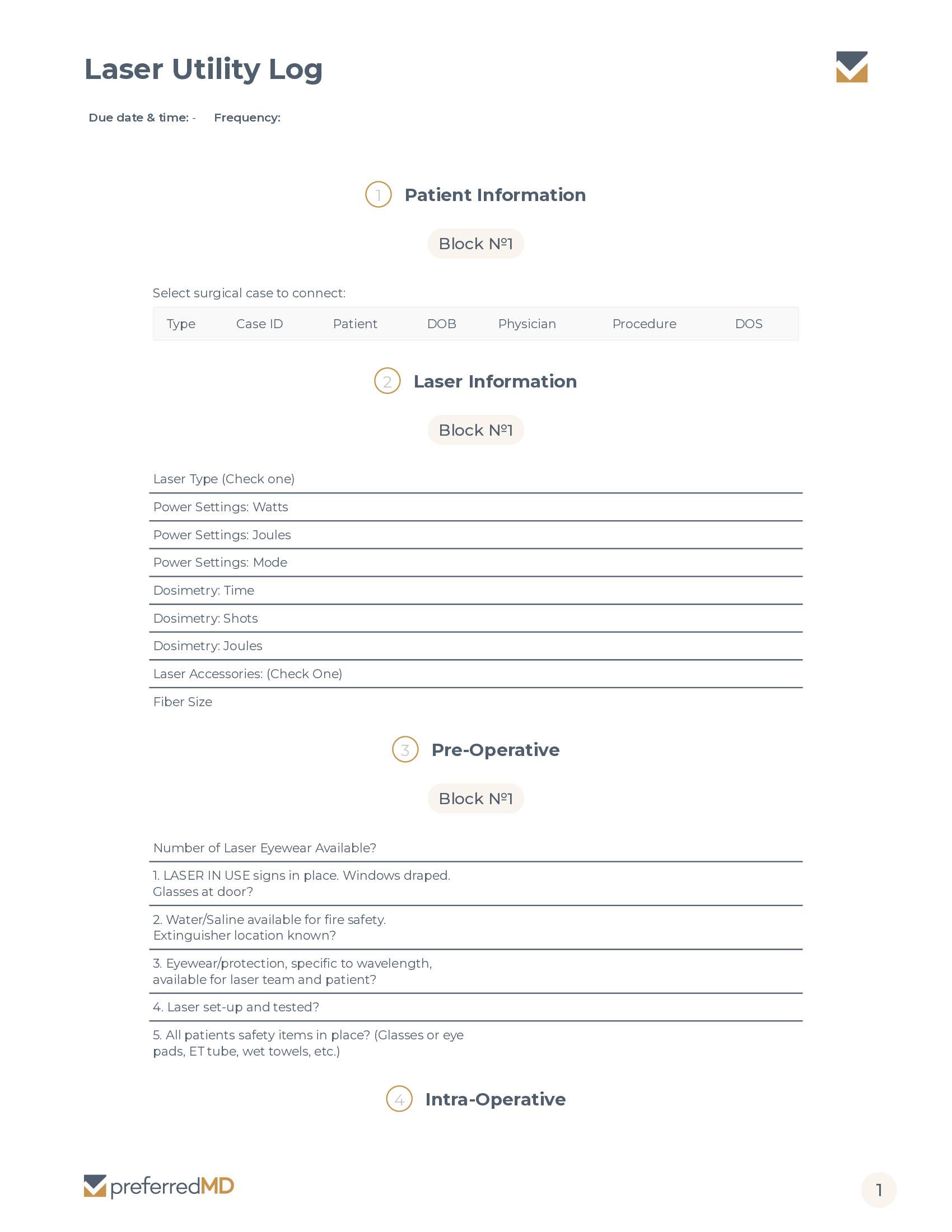 Laser Utility Log template PDF