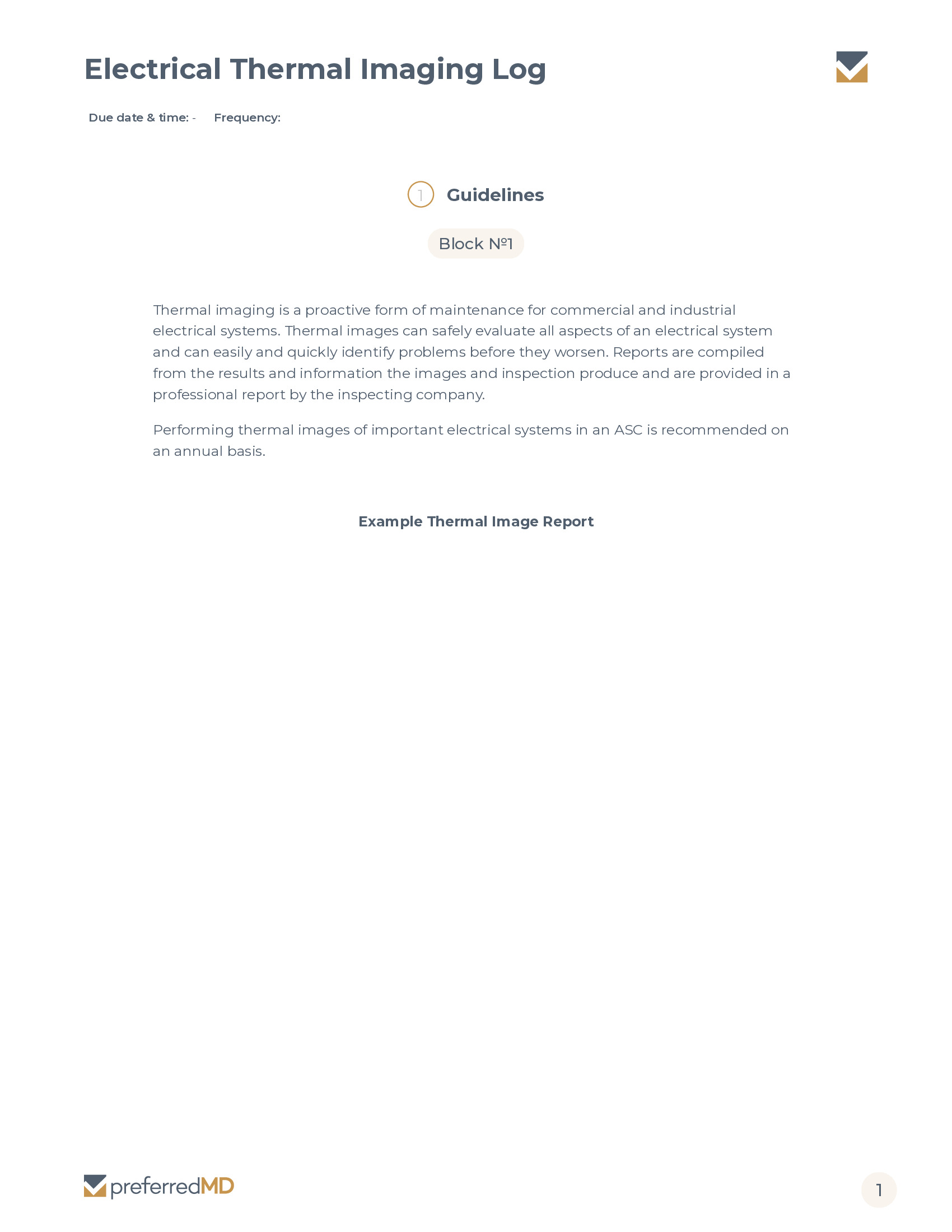 Electrical Thermal Imaging Log template PDF